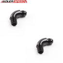 US SHIP 2PCS 4AN AN-4 Male To 1/8" NPT 90 Degree Full Flow Fitting Adapter Black
