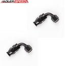 US SHIP !  2PCS -8AN AN8 90 Degree PTFE Hose End Aluminum Fuel Fitting Adapter Black