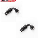 US SHIP !  2PCS -8AN AN8 90 Degree PTFE Hose End Aluminum Fuel Fitting Adapter Black