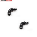 US SHIP ! ADLERSPEED 2PCS -8AN AN8 Push-Lock Hose End Full Flow 90 Degree Aluminum Fitting Black