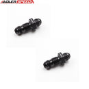 US SHIP ! ADLERSPEED 2pcs Aluminum -10AN AN10 to 10AN -10AN Male Fuel Bulkhead Fitting Black