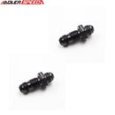 US SHIP ! ADLERSPEED 2pcs Aluminum -10AN AN10 to 10AN -10AN Male Fuel Bulkhead Fitting Black