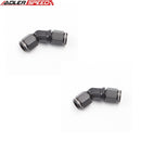 US SHIP ! ADLERSPEED 2x 45 Degree 3AN Swivel to AN3 Female Aluminum Fitting Adapter Black