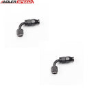 US SHIP ! ADLERSPEED 2PCS AN4 4AN 90 Degree PTFE Fuel Hose End Aluminum Fitting Adapter Black