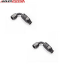 US SHIP ! ADLERSPEED 2PCS AN4 4AN 90 Degree PTFE Fuel Hose End Aluminum Fitting Adapter Black