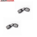 US SHIP ! ADLERSPEED 2PCS -4AN to AN4 Female Swivel 45 Degree Aluminum Fuel Fitting Adapter Black USA