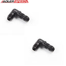 US SHIP ! ADLERSPEED  2PCS 90 Degree -8AN AN8 AN-8 Bulkhead Fitting Aluminum Adapter Black
