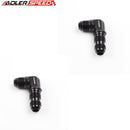 US SHIP ! ADLERSPEED  2PCS 90 Degree -8AN AN8 AN-8 Bulkhead Fitting Aluminum Adapter Black