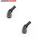 US SHIP ! ADLERSPEED 2PCS 45 Degree 10AN AN-10 Push-Lock Hose End Full Flow Fitting Adapter Black
