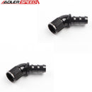 US SHIP ! ADLERSPEED 2PCS 45 Degree 10AN AN-10 Push-Lock Hose End Full Flow Fitting Adapter Black