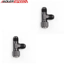 US SHIP ! ADLERSPEED 2PCS BLACK AN10 to 10AN Male To 10AN Female Tee T Piece Hose Fitting Adapter