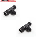 US SHIP ! ADLERSPEED 2PCS BLACK AN10 to 10AN Male To 10AN Female Tee T Piece Hose Fitting Adapter