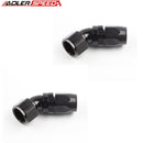 US SHIP !  2PCS 45 Degree -12AN AN12 Swivel Hose End Full Flow Fuel Fitting Adapter Black