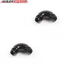 US SHIP ! ADLERSPEED 2PCS 8AN to -8AN Male 90 Deg Full Flow Aluminum Fitting Adapter Black