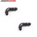 US SHIP ! ADLERSPEED 2PCS 90 Degree 6AN to AN6 Male Bulkhead Full Flow Fuel Oil Fitting Adapter BLACK