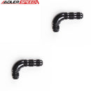US SHIP ! ADLERSPEED 2PCS 90 Degree 6AN to AN6 Male Bulkhead Full Flow Fuel Oil Fitting Adapter BLACK