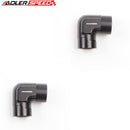 US SHIP ! ADLERSPEED 2PCS 90 Degree 1/4" NPT To 1/4" NPT Female Aluminum Fuel Oil Fitting Black