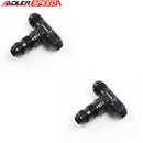 US SHIP ! ADLERSPEED 2PCS -8AN to 8AN to AN8 Male Bulkhead Tee T-piece Aluminum Fitting Black