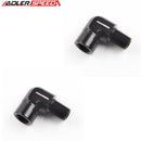 US SHIP ! ADLERSPEED 2PCS 90 Degree 1/4'' NPT Male to 1/4'' NPT Female Fuel Oil Fitting Adapter Black