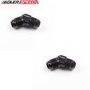 US SHIP ! ADLERSPEED 2PCS -10AN to AN10 Male Union 45 Degree Aluminum Fitting Adapter Black