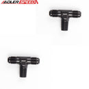 US SHIP ! ADLERSPEED 2PCS AN6 AN-6 To 1/4" NPT Flare Tee T-piece Aluminum Fitting Adapter Black