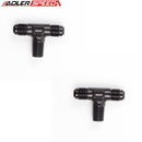 US SHIP ! ADLERSPEED 2PCS AN6 AN-6 To 1/4" NPT Flare Tee T-piece Aluminum Fitting Adapter Black