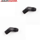 US SHIP ! ADLERSPEED 2PCS -6AN AN6 Male To 1/4" NPT 45 Degree Fuel Fitting Adapter Black