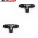 US SHIP ！ADLERSPEED 2pc -4AN AN4 to 1/8 NPT Flare Tee T-piece Aluminum Fitting Adapter Black