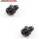 US SHIP ! ADLERSPEED 2PCS Straight AN6 -6AN JIC Male Flare to 3/4 x 16 UNF Fitting Adpater Black