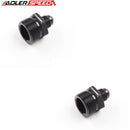 US SHIP !  ADLERSPEED 2PCS 6AN AN-6 JIC Male to 11/16 x 18 UNF Aluminum Fuel Oil Fitting Adapter Black