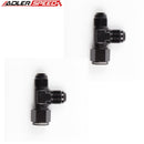 US SHIP ! ADLERSPEED BLACK 2PCS AN8 Male To 8AN Male To -8AN Female Tee T Piece Fitting Adapter