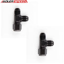US SHIP ! ADLERSPEED BLACK 2PCS AN8 Male To 8AN Male To -8AN Female Tee T Piece Fitting Adapter
