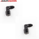 US SHIP ! ADLERSPEED 2PCS AN4 Male To AN4 AN-4 Female 90 Degree Aluminum Fuel Fitting Adapter Black