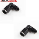 US SHIP ! ADLERSPEED 2PCS AN4 Male To AN4 AN-4 Female 90 Degree Aluminum Fuel Fitting Adapter Black