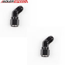 US SHIP ! ADLERSPEED 2PCS 45 Degree AN8 AN-8 Female To 8AN Male Aluminum Fuel Fitting Adapter Black