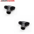 US SHIP ! ADLERSPEED 2PCS BLACK -8AN Female To 8AN Male to AN-8 Male Tee-piece Fuel Fitting Adapter