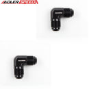 US SHIP ! ADLERSPEED 2PCS 90 Degree -8AN To AN8 8AN Male Fuel Oil Fitting Adapter Black