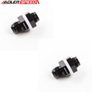 US SHIP ！ADLERSPEED 2PCS BLACK Aluminum -8AN 8AN AN8 Fuel Cell Tank Adapter Bulkhead Fitting