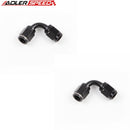 US SHIP ! ADLERSPEED 2PCS 90 Degree AN-3 3AN To AN3 Female Aluminum Fitting Adapter Black