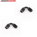 US SHIP ! ADLERSPEED 2PCS 90 Degree AN4 4AN To AN-4 Female Fuel Oil Fitting Adapter Black