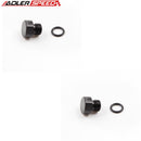 US SHIP ! ADLERSPEED 2PCS Aluminum AN Port Plug -3AN AN3 3AN Flare Port Plug Fitting Black