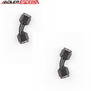 US SHIP ! ADLERSPEED 2PCS 45 Degree Aluminum -6AN to AN6 Female Fuel Fitting Adapter Black
