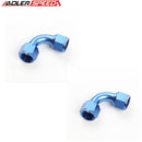 US SHIP ! ADLERSPEED 2PCS -12AN To AN12 Female 90 Degree Aluminum Fuel Fitting Adapter Blue
