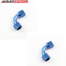 US SHIP ! ADLERSPEED 2PCS -12AN To AN12 Female 90 Degree Aluminum Fuel Fitting Adapter Blue