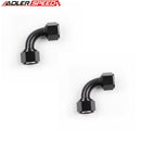 US SHIP ! ADLERSPEED 2PCS -12AN To AN12 Female 90 Degree Aluminum Fuel Oil Fitting Adapter Black