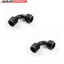 US SHIP ! ADLERSPEED 2PCS -12AN To AN12 Female 90 Degree Aluminum Fuel Oil Fitting Adapter Black