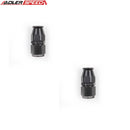 US SHIP ! 2PCS Aluminum -6AN AN6 Straight Swivel PTFE Hose End Fitting Adapter Black