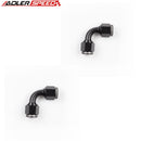 US SHIP 2x Aluminum 90 Degree -6AN AN6 To 6AN Female Fuel Fitting Adapter Black