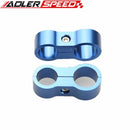 US SHIP ！ 2PCS 6AN 14.6mm To 8AN 17mm Billet Hose Dual Separator Line Clamp Blue