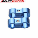 US SHIP ！ 2PCS 6AN 14.6mm To 8AN 17mm Billet Hose Dual Separator Line Clamp Blue
